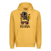 Mustard mess bun mama sunflowers Premium Hoodie - BarkalooDesign