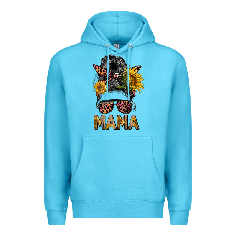 Mess Bun Mama Sunflowers Premium Hoodie by BarkalooDesign | Teevron