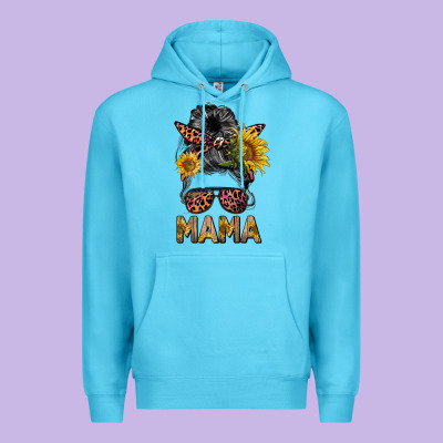 Mess Bun Mama Sunflowers Premium Hoodie Designed By Barkaloodesign