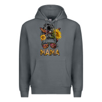 Rock mess bun mama sunflowers Premium Hoodie - BarkalooDesign