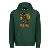 Sports Green mess bun mama sunflowers Premium Hoodie - BarkalooDesign