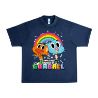 Navy cn the amazing world of gumball & darwin rainbow portrait pullover hoo Urban Heavy Tee - linhVisuals