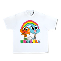 White cn the amazing world of gumball & darwin rainbow portrait pullover hoo Urban Heavy Tee - linhVisuals