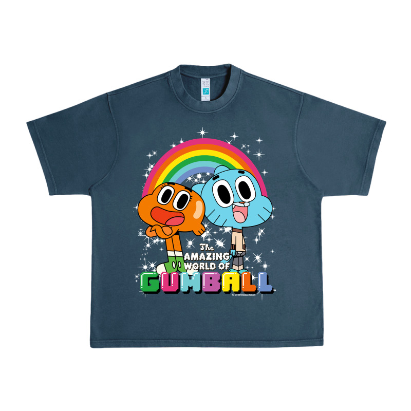 Cn The Amazing World Of Gumball & Darwin Rainbow Portrait Pullover Hoo Urban Heavy Tee by linhVisuals | Teevron
