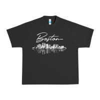 Pigment Black boston skyline t shirt for women, men, girls & boys Urban Heavy Tee - linhVisuals