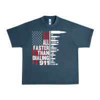 Midnight Navy all faster than dialing 911 american flag gun lover for men t shirt Urban Heavy Tee - linhVisuals