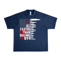 Navy all faster than dialing 911 american flag gun lover for men t shirt Urban Heavy Tee - linhVisuals
