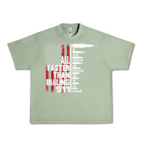 Oil Green all faster than dialing 911 american flag gun lover for men t shirt Urban Heavy Tee - linhVisuals