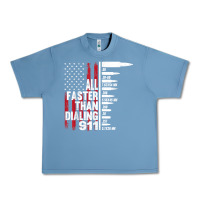 Pebble Blue all faster than dialing 911 american flag gun lover for men t shirt Urban Heavy Tee - linhVisuals