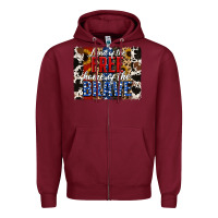 Burgundy Land of the Free Home of the Brave Brushstroke Zipper Hoodie - Jasminsmagicworld