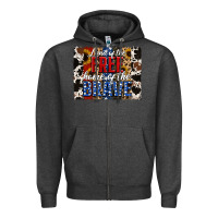 Charcoal Heather Land of the Free Home of the Brave Brushstroke Zipper Hoodie - Jasminsmagicworld