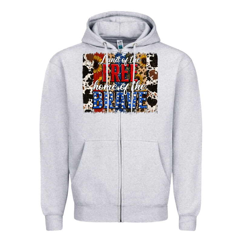 Land Of The Free Home Of The Brave Brushstroke Zipper Hoodie by Jasminsmagicworld | Teevron