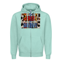 Seafoam Land of the Free Home of the Brave Brushstroke Zipper Hoodie - Jasminsmagicworld