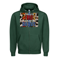 Sports Green Land of the Free Home of the Brave Brushstroke Zipper Hoodie - Jasminsmagicworld