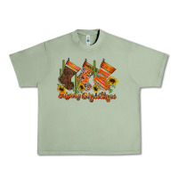 Oil Green western Christmas Urban Heavy Tee - CowhideDigitalArt