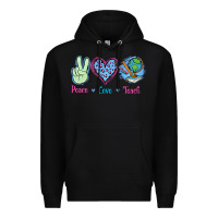 Black Peace Love Teach Premium Hoodie - Jasminsmagicworld
