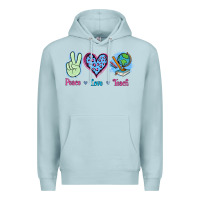 Blue Mist Peace Love Teach Premium Hoodie - Jasminsmagicworld
