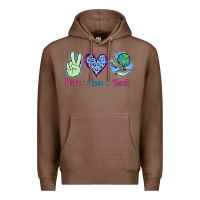 Chestnut Peace Love Teach Premium Hoodie - Jasminsmagicworld