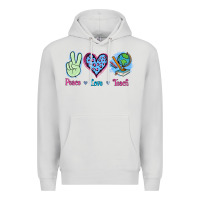 Dove Grey Peace Love Teach Premium Hoodie - Jasminsmagicworld