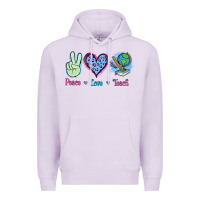 Lilac Peace Love Teach Premium Hoodie - Jasminsmagicworld