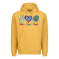 Mustard Peace Love Teach Premium Hoodie - Jasminsmagicworld