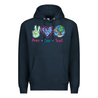 Navy Peace Love Teach Premium Hoodie - Jasminsmagicworld