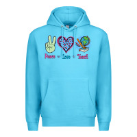 Ocean Blue Peace Love Teach Premium Hoodie - Jasminsmagicworld