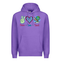 Purple Peace Love Teach Premium Hoodie - Jasminsmagicworld