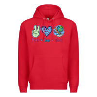 Red Peace Love Teach Premium Hoodie - Jasminsmagicworld