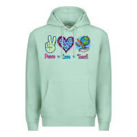 Seafoam Peace Love Teach Premium Hoodie - Jasminsmagicworld