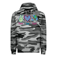Slate Camo Peace Love Teach Premium Hoodie - Jasminsmagicworld