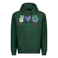Sports Green Peace Love Teach Premium Hoodie - Jasminsmagicworld