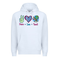 White Peace Love Teach Premium Hoodie - Jasminsmagicworld