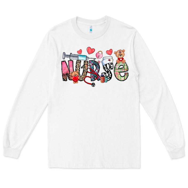 Nurse Valentines Day Long Sleeve Tee by CowhideDigitalArt | Teevron