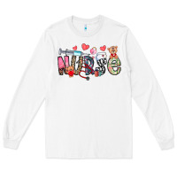 White Nurse Valentines Day Long Sleeve Tee - CowhideDigitalArt