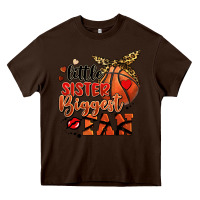Chocolate Brown little sister biggest fan basketball Heavy Core Tee - FaDigitalArtStudio