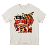 Little Sister Biggest Fan Basketball Heavy Core Tee | Teevron