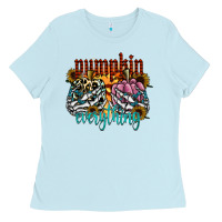 Baby Blue Pumpkin Everything Ladies Tee - CowhideDigitalArt