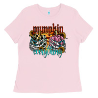 Bubblegum Pink Pumpkin Everything Ladies Tee - CowhideDigitalArt