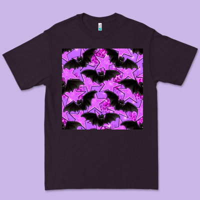 Halloween Bat And Stars Seamless Pattern Premium Tee Designed By Bundleandbundleshop