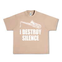 Burro Saxophone I Destroy Silence Saxophonist | For Musicians Urban Heavy Tee - linhVisuals