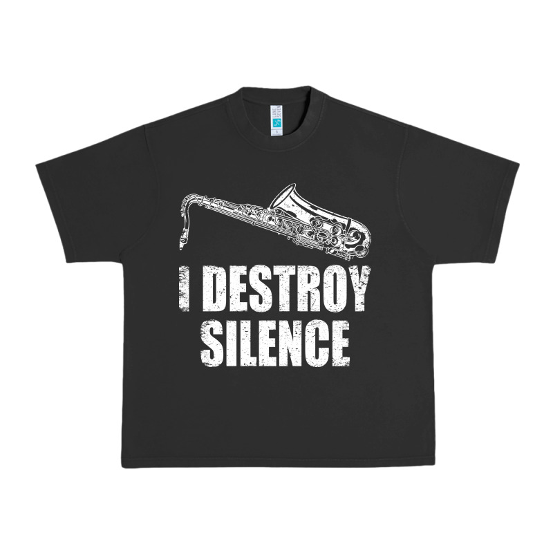 Saxophone I Destroy Silence Saxophonist | For Musicians Urban Heavy Tee by linhVisuals | Teevron