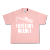 Salmon Saxophone I Destroy Silence Saxophonist | For Musicians Urban Heavy Tee - linhVisuals