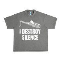 Tornado Saxophone I Destroy Silence Saxophonist | For Musicians Urban Heavy Tee - linhVisuals