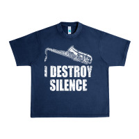 Saxophone I Destroy Silence Saxophonist | For Musicians Urban Heavy Tee | Teevron