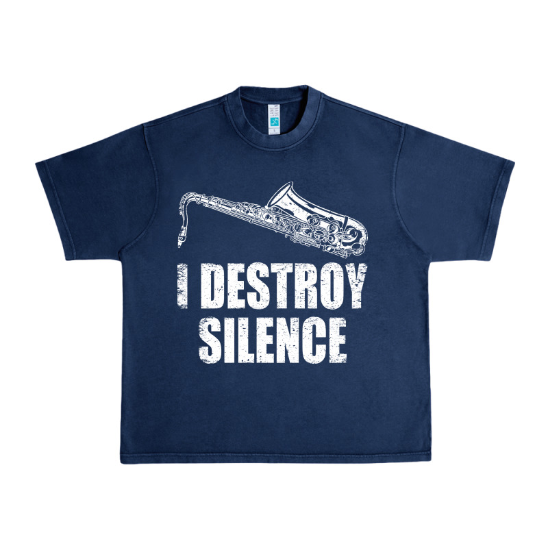 Saxophone I Destroy Silence Saxophonist | For Musicians Urban Heavy Tee by linhVisuals | Teevron