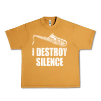 Peanut Butter Saxophone I Destroy Silence Saxophonist | For Musicians Urban Heavy Tee - linhVisuals