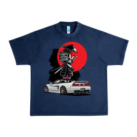 Navy jdm nsx car tuning japan samurai drift import pullover hoodie Urban Heavy Tee - linhVisuals