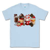 Dusty Blue Chocolate Love Coffee Cups Classic Tee - FaDigitalArtStudio