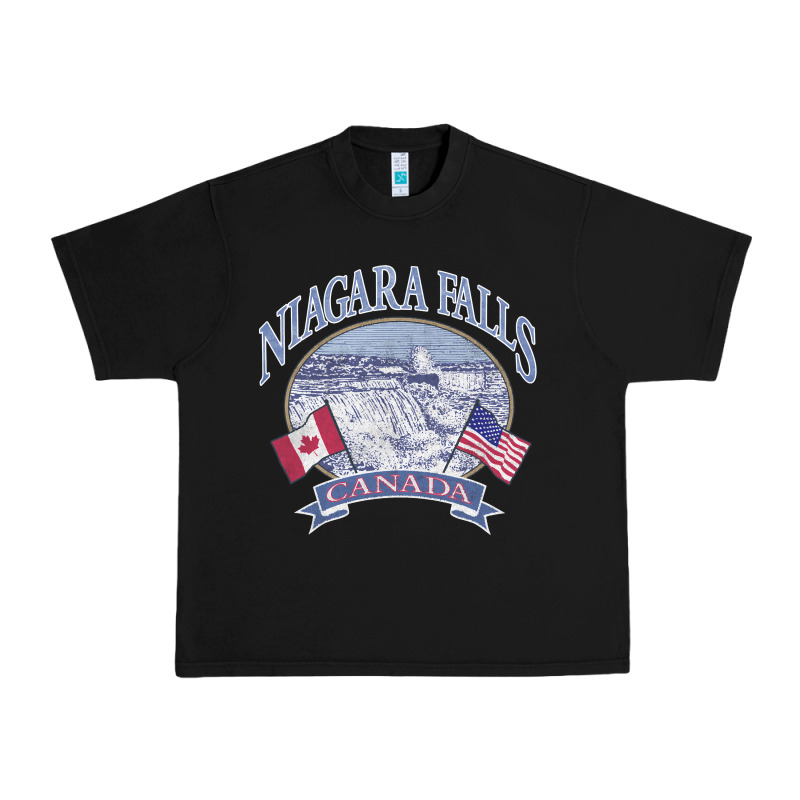 Americana Niagara Falls Scene Canada America Flags Sweatshirt Urban Heavy Tee by linhVisuals | Teevron